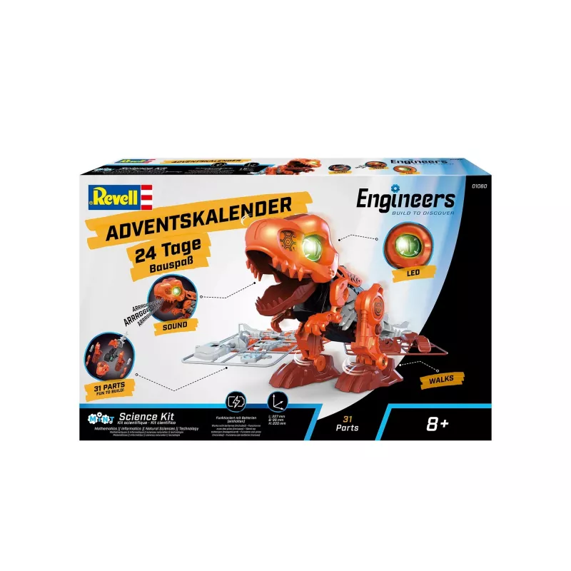 Revell calendario de adviento 'Electric T.Rex' con piezas móviles (01060)