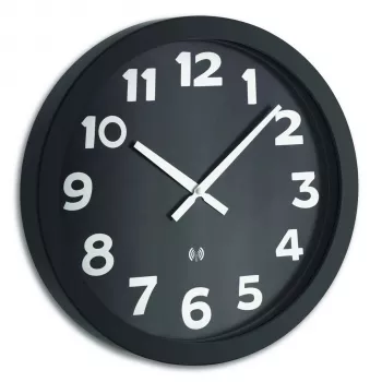 TFA 60.3506 Reloj de pared - Cuarzo - Redondo - Negro - Blanco - Vidrio - Metal
