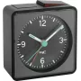 TFA Dostmann 60.1013.01 Despertador electrónico Push - Analógico, negro, movimiento silencioso, snooze, retroiluminación