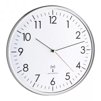 TFA 60.3514 Reloj de pared radioeléctrico analógico blanco/plata