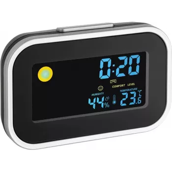 TFA 60.2015 Reloj radioeléctrico con temperatura interior, negro/plata