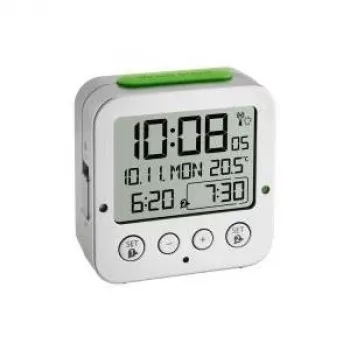 TFA 60.2528.54 Bingo Silver Despertador radioeléctrico con pantalla de temperatura