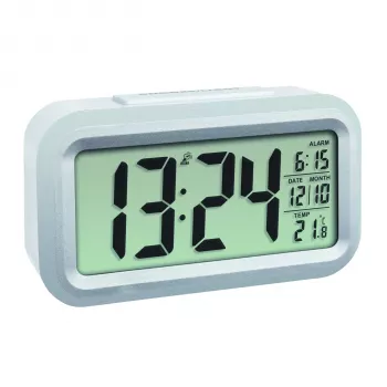 TFA Despertador radioeléctrico 60.2553.02 Despertador digital plata/blanco