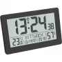 TFA Dostmann 60.2557.01 Reloj radioeléctrico con clima ambiental, pantalla grande, negro