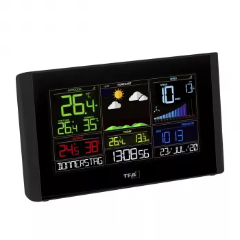 TFA VIEW BREEZE 35.8001.01 Estación meteorológica Wi-Fi con LCD en color, previsión de 12-24 horas, blanca