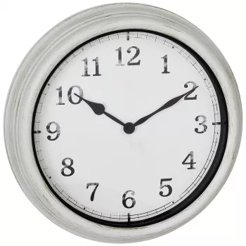 TFA 60.3067.02 Reloj de pared de metal para exterior blanco 380 mm