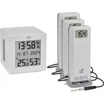 TFA .me Starter Set Gateway WLAN ID-01 con 3 emisores ID-A3 termómetro radioeléctrico digital (35.8104.02)