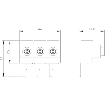 SIEMENS SIRIUS 3RV1915-5A Borne de alimentación, 3 polos, conexión por tornillo, 690 V, IP20