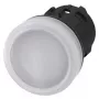Siemens SIRIUS ACT 3SU1001-6AA60-0AA0 piloto de señalización, lente blanca, LED 24V, redondo 22 mm, conexión por tornillo