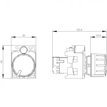Siemens 3SU1200-2PS10-1AA0 SIRIUS ACT potenciómetro 10 kOhm, 22 mm, negro, borne de tornillo