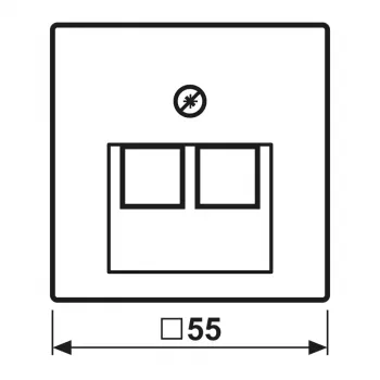 Tapa JUNG A 569-2 BFPLUA para toma de conexión UAE/IAE, termoplástico, marfil