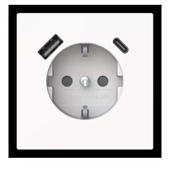 Busch-Jaeger toma SCHUKO / USB-A+C Safety+ 20 EUCB2USBAC-44G Studio White