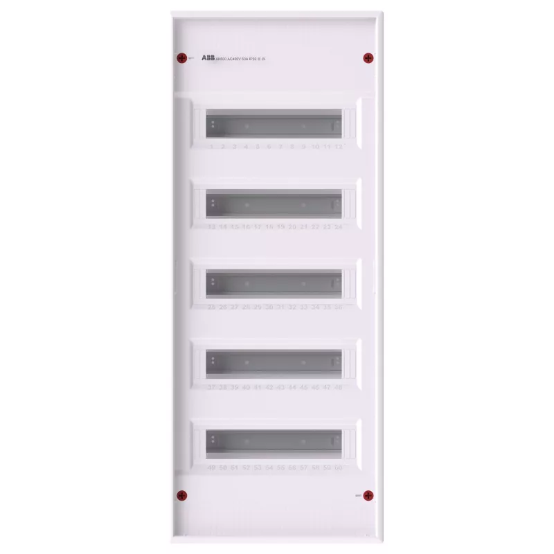 Striebel & John Serie AK Cuadro de distribución de superficie 60 PLE 5 filas sin puerta IP65 IK08 gris claro RAL 7035