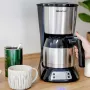 Steba KM F3 Cafetera de filtro térmica, 1,25 l, 1000 W, acero inoxidable/negro