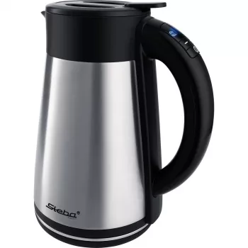 Steba WK 31 Thermo Hervidor inalámbrico con jarra térmica, 1,7 L, 2200 W, plata/negro