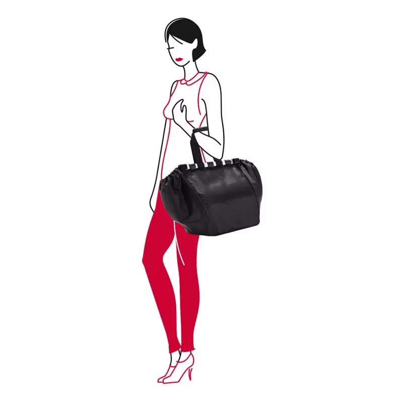 Reisenthel Easyshoppingbag Negro - 30L Bolsa de compra con sujeción para trolley