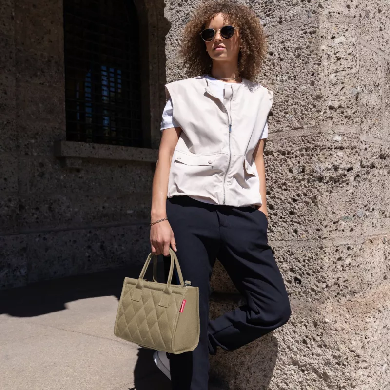 Reisenthel dailyshopper XS rhombus olive mini bolso tote