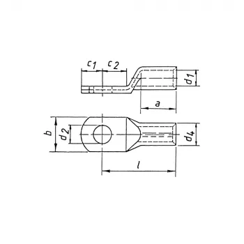 Klauke 103R10 Terminal tubular, 16 mm², M5, estañado, cobre, gris, 20 mm
