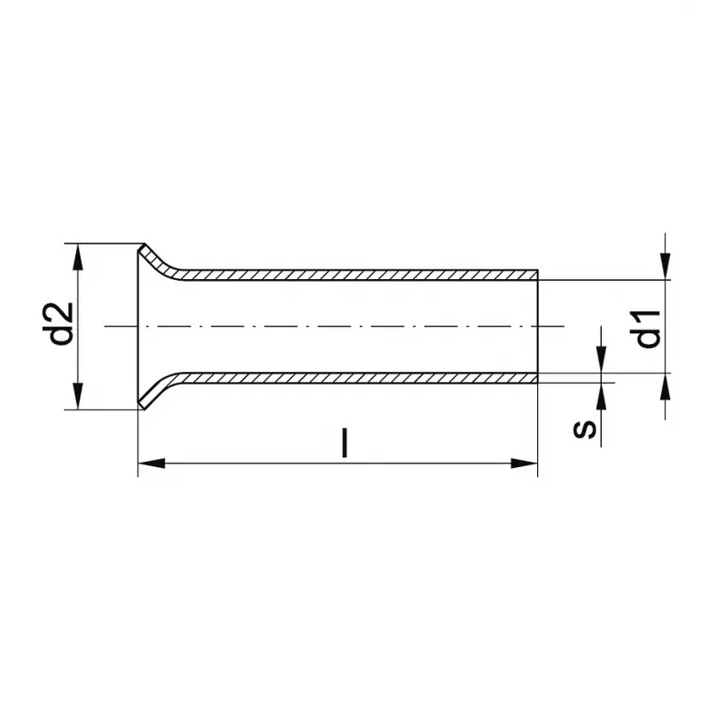 Klauke Terminal de puntera 2,5 mm² 10 mm cobre estañado terminal de puntera tubular DIN 46228