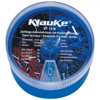 Klauke Surtido de terminales de puntera 1000 uds. 0,5-2,5 mm²