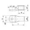 Klauke 5R12MS Terminal tubular 35mm² M12 E-Cu galvanizado estañado con orificio de inspección