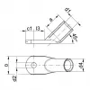Klauke 47R1245 Terminal tubular 45° 70mm² M12 E-Cu galvanizado estañado