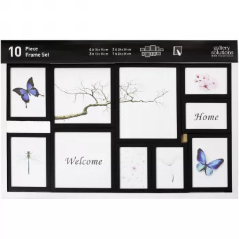 NIELSEN DESIGN Nielsen Set de 10 marcos de fotos negro resina soporte móvil 8999176