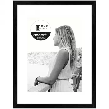 Nielsen Design Aura Black 18x24 Wood marco de fotos con paspartú 1134000