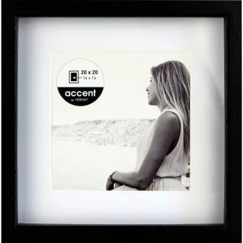 NIELSEN DESIGN Nielsen Aura Black 20x20 Wood marco de fotos con paspartú