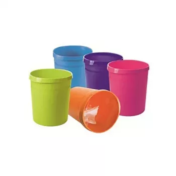 HAN GRIP 18L Papelera redonda, polipropileno, lila, 312mm x 312mm