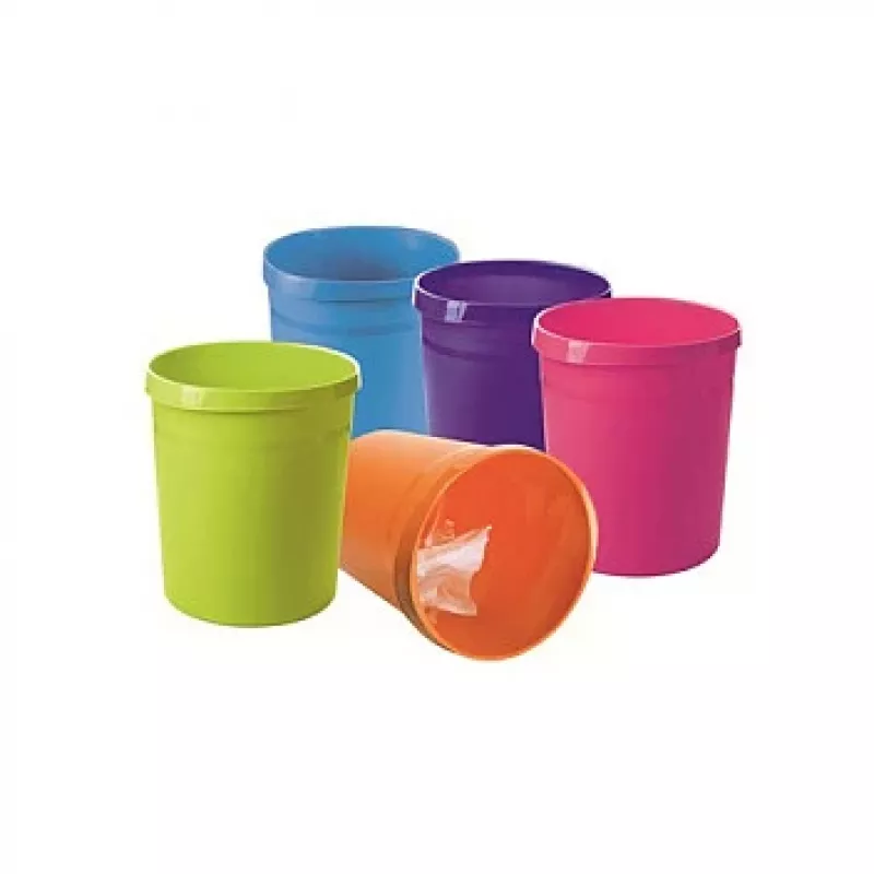 HAN GRIP 18L Papelera redonda, polipropileno, lila, 312mm x 312mm