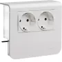 HAGER soporte de dispositivos con 2 tomas de corriente 20x55mm blanco tráfico (SL200559009016)