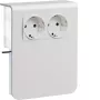 HAGER soporte de dispositivos SL201159009016 2 tomas de corriente 20x115mm blanco tráfico (RAL 9016)