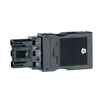 Hager G4703 Toma de entrada de 3 polos (Wago) para conductores de 1,5-2,5 mm², negro