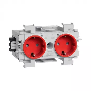 Hager GS20013020 base de toma de corriente Schuko, roja, IP20, 250 V, 16 A, 10 uds.