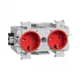 Hager GS20013020 base de toma de corriente Schuko, roja, IP20, 250 V, 16 A, 10 uds.
