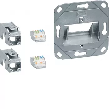 Hager GMKSRJ45C6A2 módulo de conexión 2x RJ45 Cat.6a para placa central UAE 2 tomas libre de halógenos