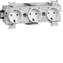 HAGER GS30019016 base de enchufe 3 tomas, blanco polar, bornes de conexión rápida