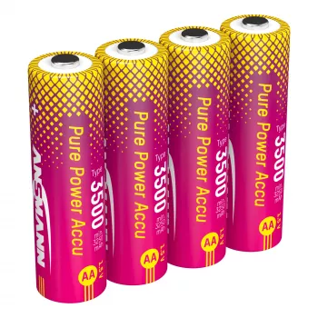 ANSMANN PurePower 3500 AA 1,5 V Pilas recargables Li-Ion, 3500 mAh, pack de 4 (1312-0042)