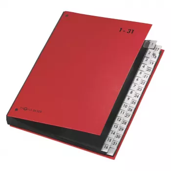 PAGNA organizador de escritorio 32 compartimentos - A4 - cartón - rojo - vertical - 340 mm - 40 mm