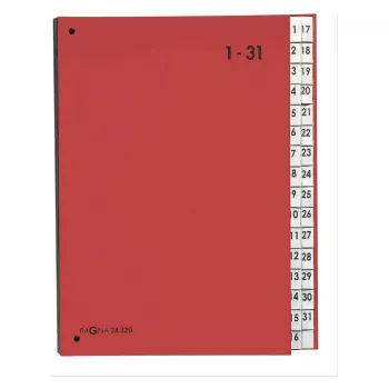 PAGNA organizador de escritorio 32 compartimentos - A4 - cartón - rojo - vertical - 340 mm - 40 mm