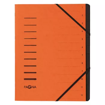 PAGNA 40059-12 Carpeta de documentos A4 naranja con banda elástica 320x245x5 mm