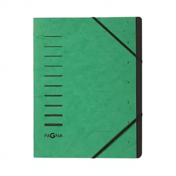 Pagna 40058-03 Carpeta organizadora A4, 7 compartimentos, verde