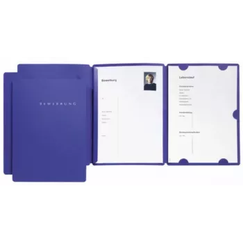 PAGNA Carpeta de presentación A4 cartón azul vertical pack de 3