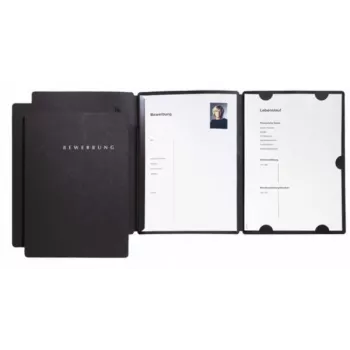 PAGNA Carpeta de presentación A4 cartón negro vertical pack de 3