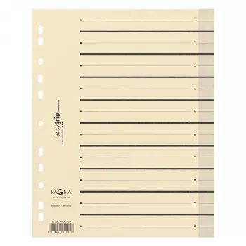 PAGNA Separadores A4 cartón beige 100 uds. sin perforar 180 g/m² 44063-09