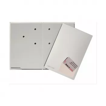 PAGNA Archivador de palanca Signatur A4 gris 80 mm lomo capacidad 600 hojas con bolsillo para tarjetas de visita