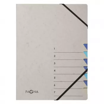PAGNA Carpeta de documentos A4 azul/gris cartón 3 bolsillos interiores cierre de clip 240x320x4 mm 44307-02