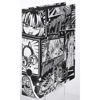 Falken Manga Archivador de palanca negro y blanco 8,0 cm DIN A4
