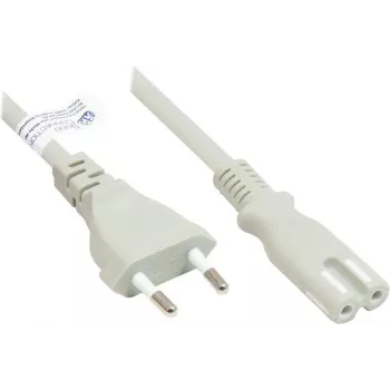 GoodConnections cable de alimentación euro conector euro Type-C (recto) a acoplador C7/euro 8 (recto), gris, 0,75 mm², 1,8 m, Good Connections® (P0370-GR018)